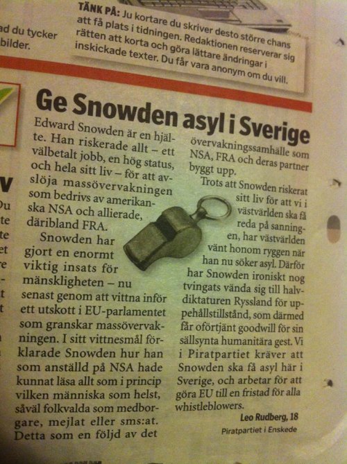 Insändaren publicerad i Tidningen Årsta/Enskede 15 mars 2014.